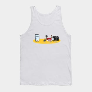 Phone Cassette Camera Bulling Smartphone Funny Cartoon Tank Top